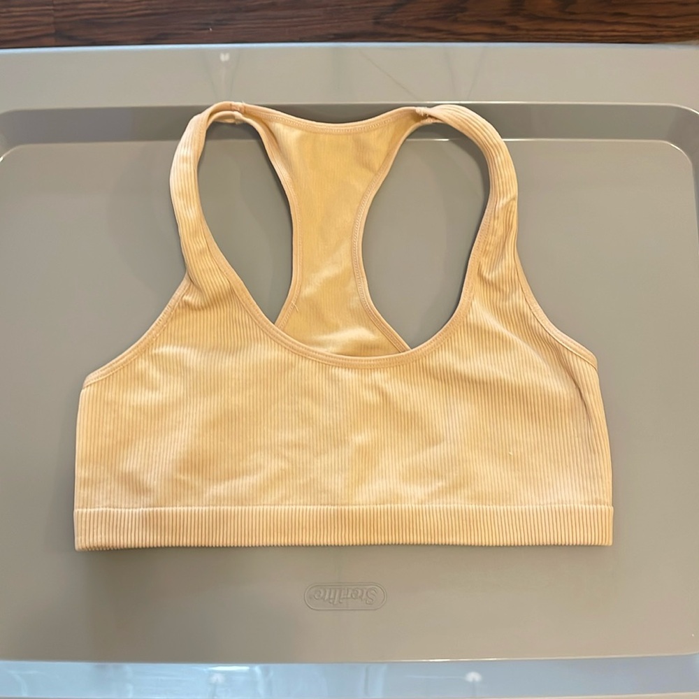 Lively Ribbed Sports Bra in Yellow
